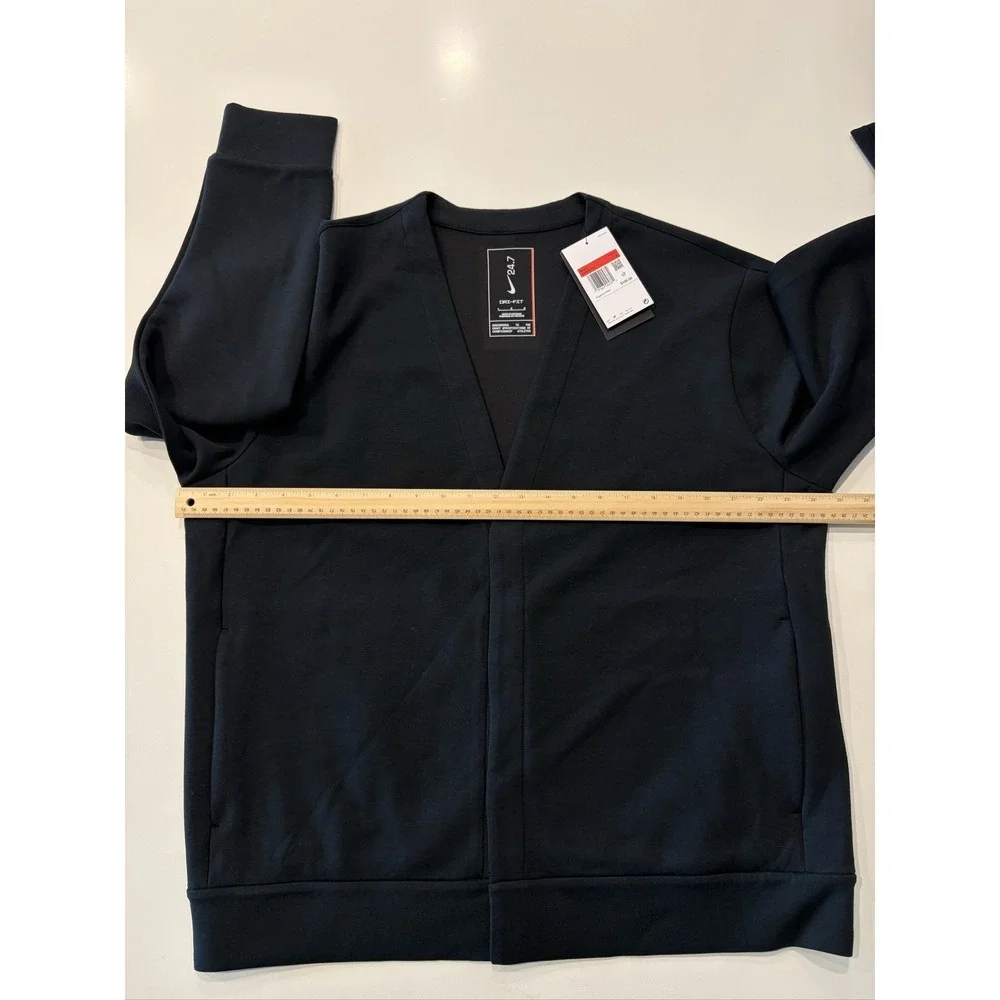 Nike 24.7 Mens Black Cardigan Large Dri-FIT Snap-Button HQ6948-010